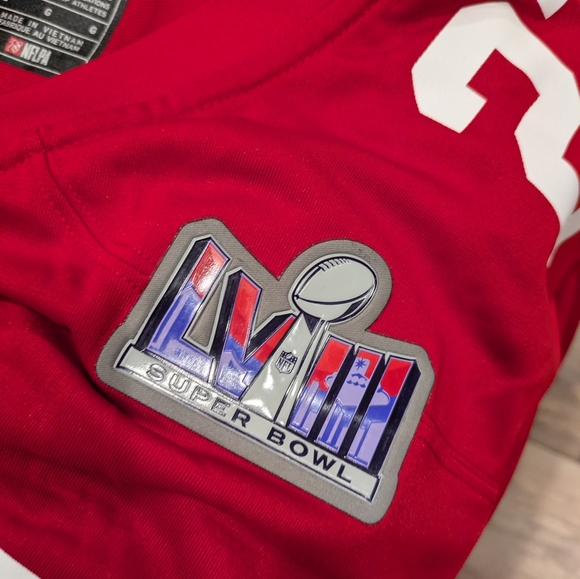 Men's Nike Christian McCaffrey Scarlet San Francisco 49ers Super Bowl LVIII Game - Picture 3 of 6